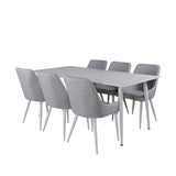 Polar, Plaza Rektangulär matgrupp Grå,Vit, Vit, 180 x 90