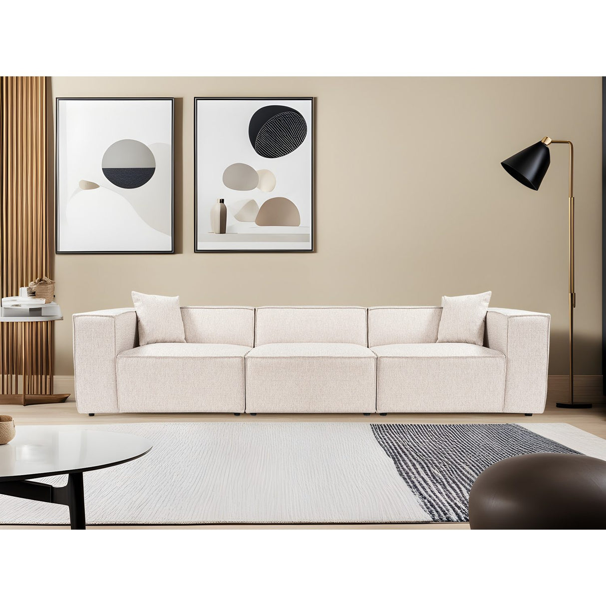Tbilisi 3-sits (303 x 108 x 65 cm) Ljusbrun 3-sitssoffa