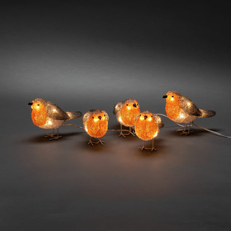 Rödhake akryl 5st 40 LED Ljusdekoration Ute