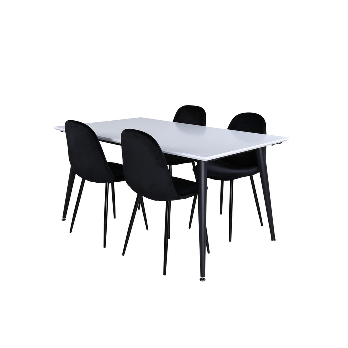Jimmy, Polar Rektangulär matgrupp Svart, Svart, vit, 150 x 90