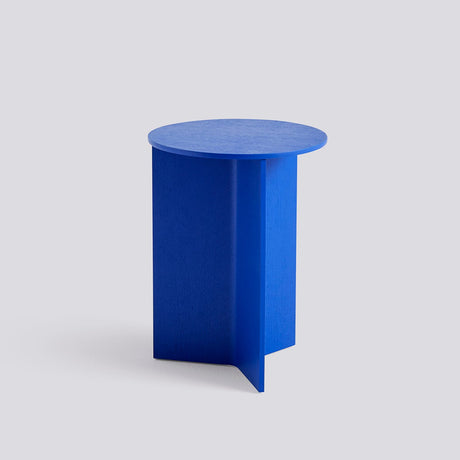 Slit runt Ø35 × H47 cm Sidobord Vivid blue – ekfaner med vattenbaserad lack