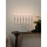 7 Ljus Metall 37 cm Elljusstake Vit