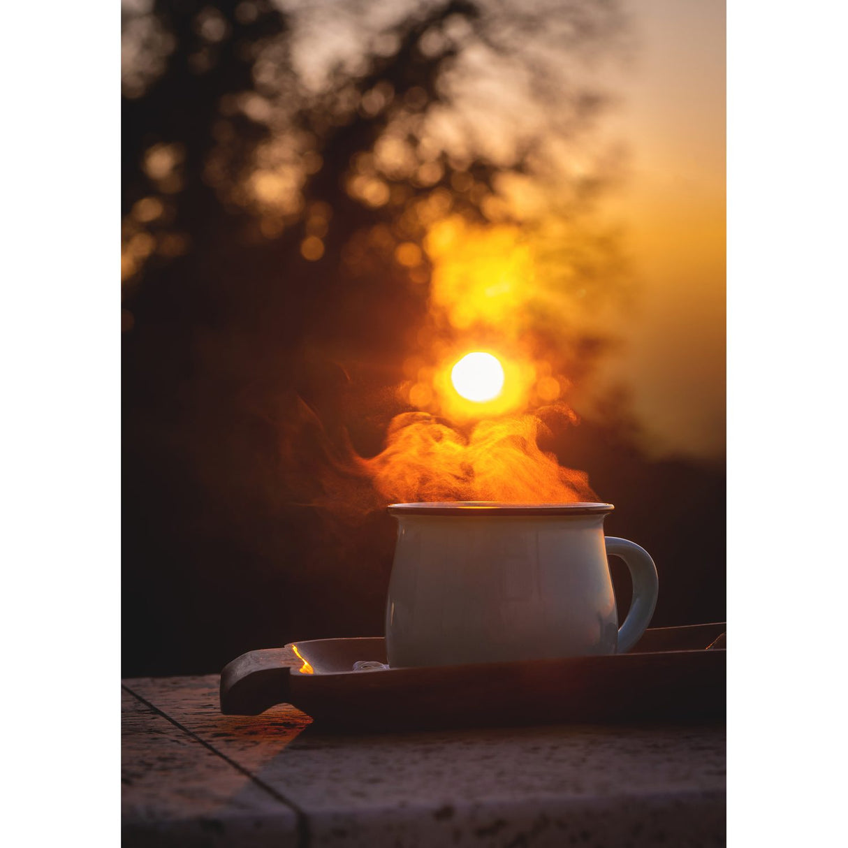 Morgonkaffe Poster Gul, 50 x 70 cm