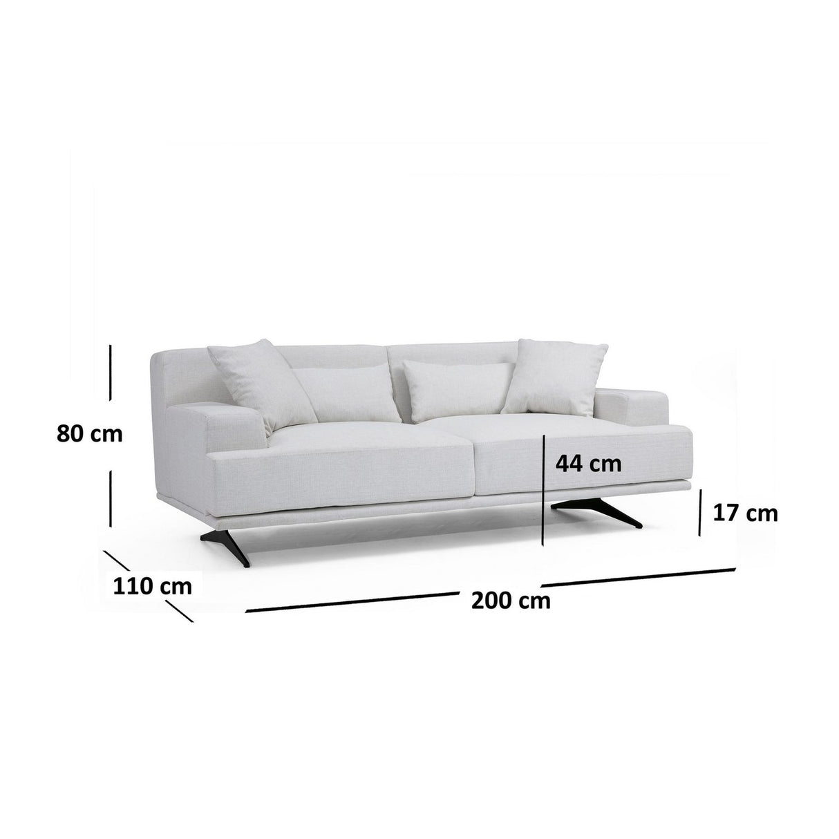 Bentley 2 Seater (200 x 110 x 80 cm) 2-sitssoffa Beige