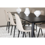 Ellis, Polar Rektangulär matgrupp Beige,Svart, Svart, 230 x 85