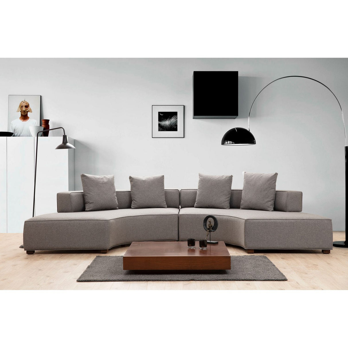 Paramaribo U-form (360-105 x 70 cm) Grå Hörnsoffa