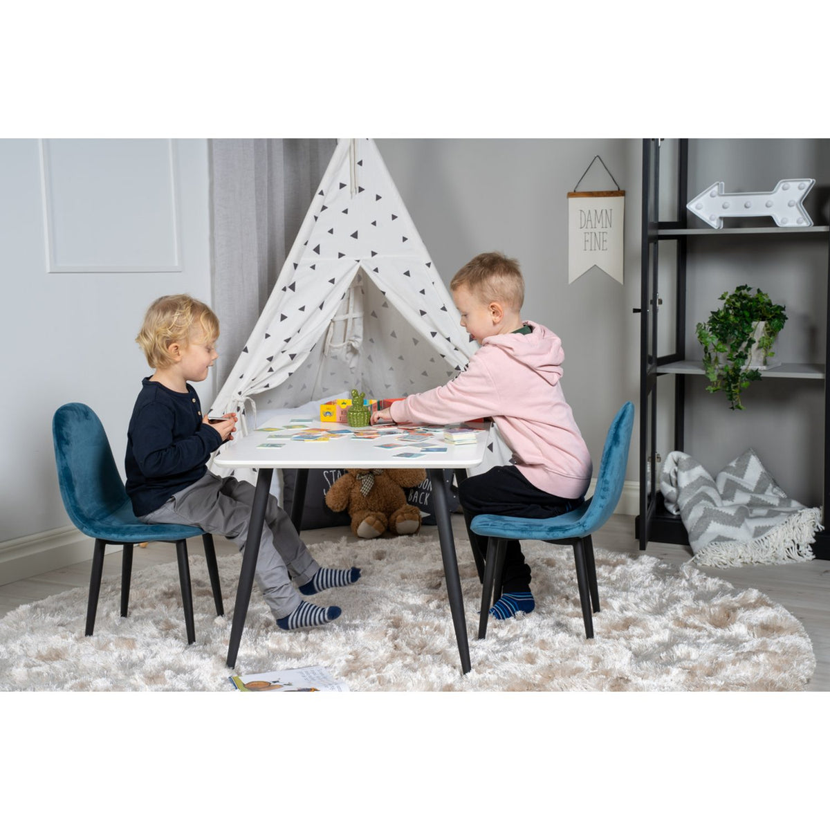 Polar, Polar Rektangulär matgrupp Svart,Blå, Svart,Vit, 50 x 80 x 60