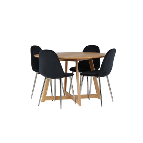 Yakidon, Polar Rund matgrupp Svart,Silver, Brun, ⌀120