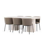 Narvik, Edina Oval matgrupp Svart,Brun, Beige, 200 x 100