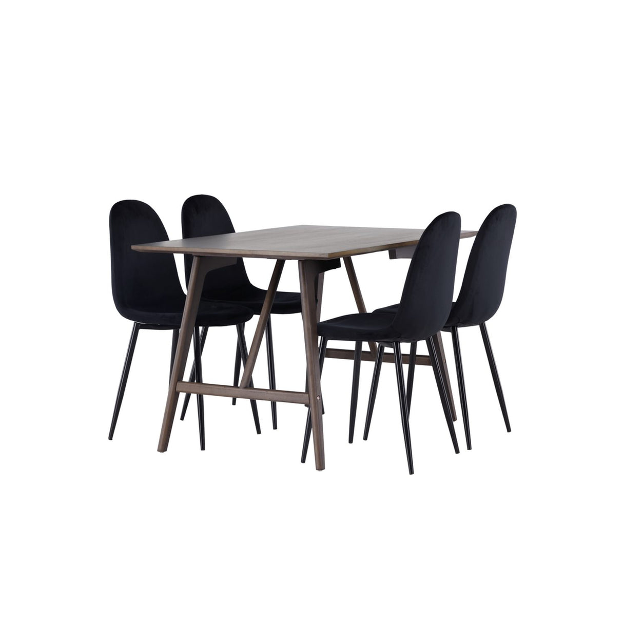 Kaseidon, Polar Rektangulär matgrupp Svart, Mörkbrun, 120 x 80