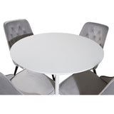 Plaza, Velvet Deluxe Rund matgrupp Svart,Ljusgrå, Vit, ⌀100
