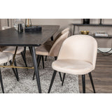 Gold, Velvet Rektangulär matgrupp Beige,svart, Svart, 180 x 85