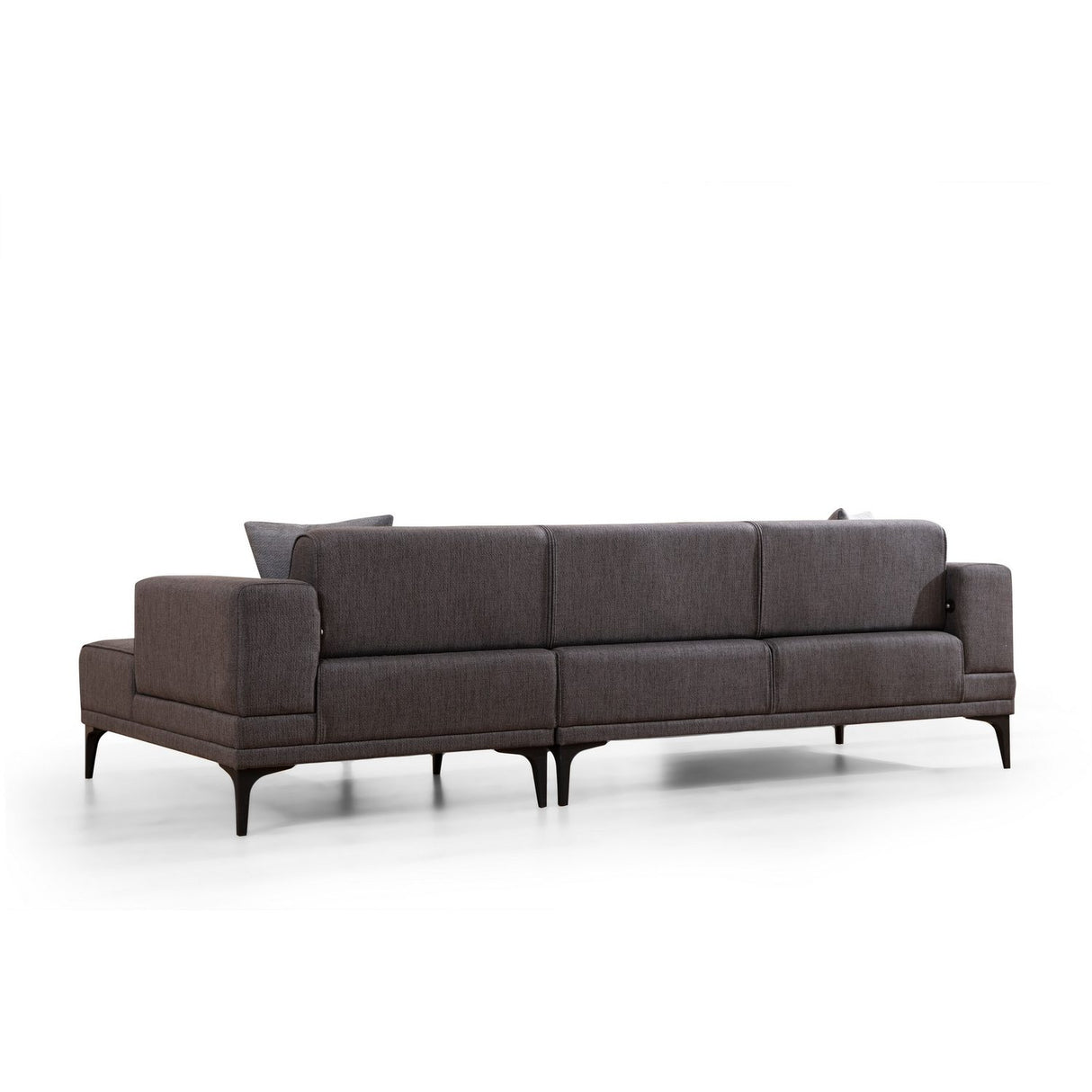 Hanoi (250-140 x 85 x 77 cm) Hörnsoffa-bäddsoffa Mörkgrå, Höger