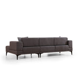 Hanoi (250-140 x 85 x 77 cm) Hörnsoffa-bäddsoffa Mörkgrå, Höger