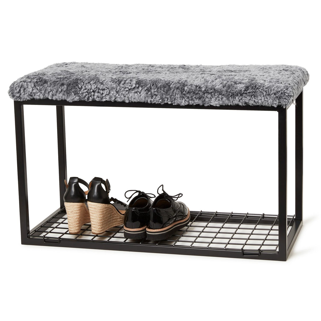 Palle L Bänk Charcoal Grey Silver/Black