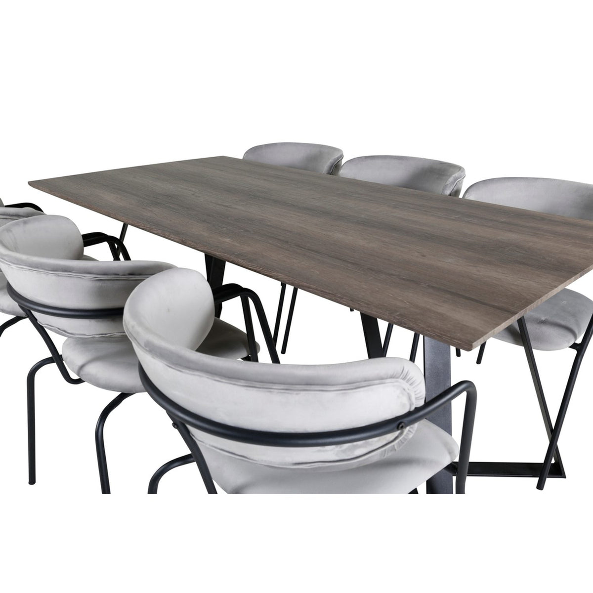 Marina, Arrow Rektangulär matgrupp Svart,Grå, Svart,Grå, 180 x 90