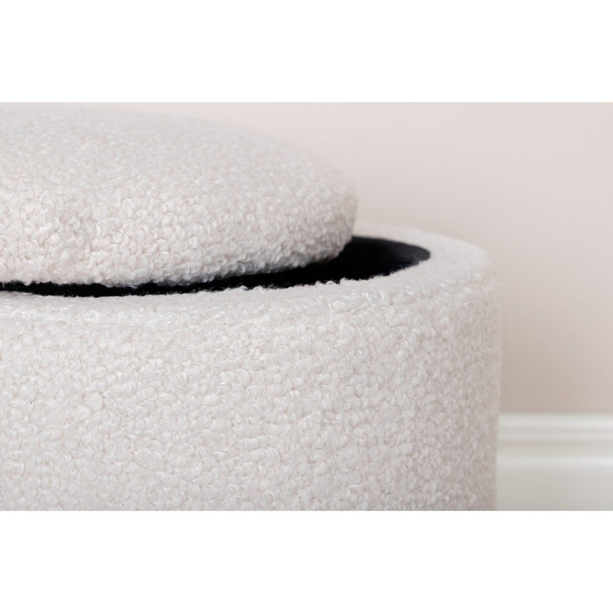 Limpen Puff Vit, Polyester teddy