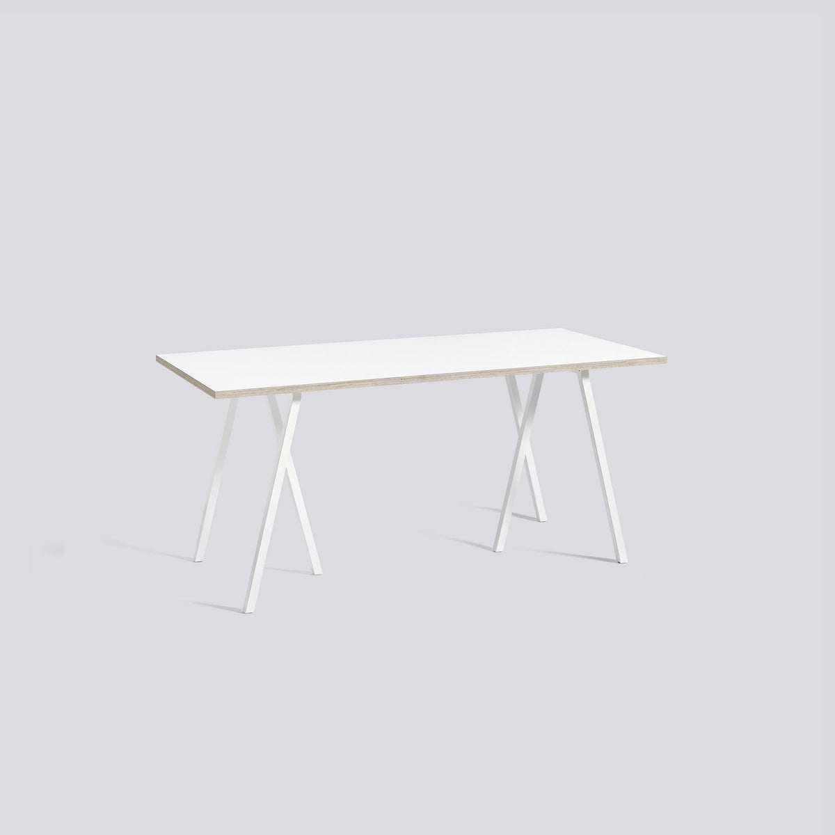 Loop Stand L160 × B77,5 × H74 cm Matbord White – laminat, White – pulverlackerat stål