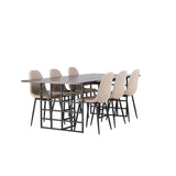 Ystad, Polar Rektangulär matgrupp Beige,Svart, Svart, mocka, 220 x 100