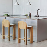 Chisel 35 med ryggstöd 65 cm Barpall lackerad ekfaner, Grano Cognac