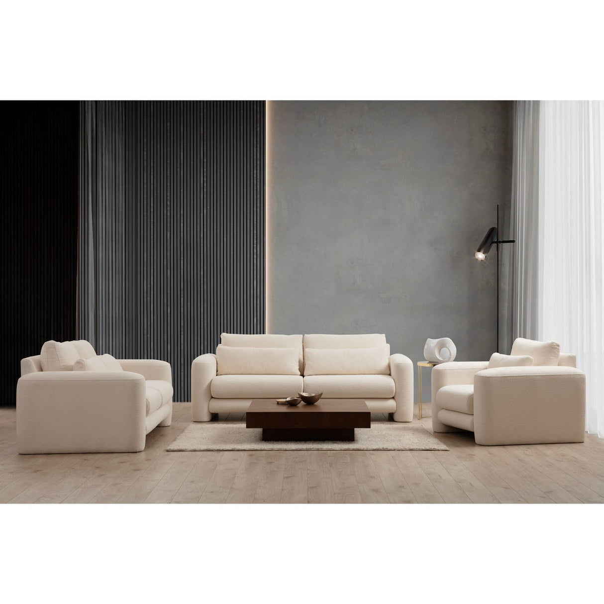 Vilnius (180 x 97 x 73 cm) 2-sitssoffa Creme