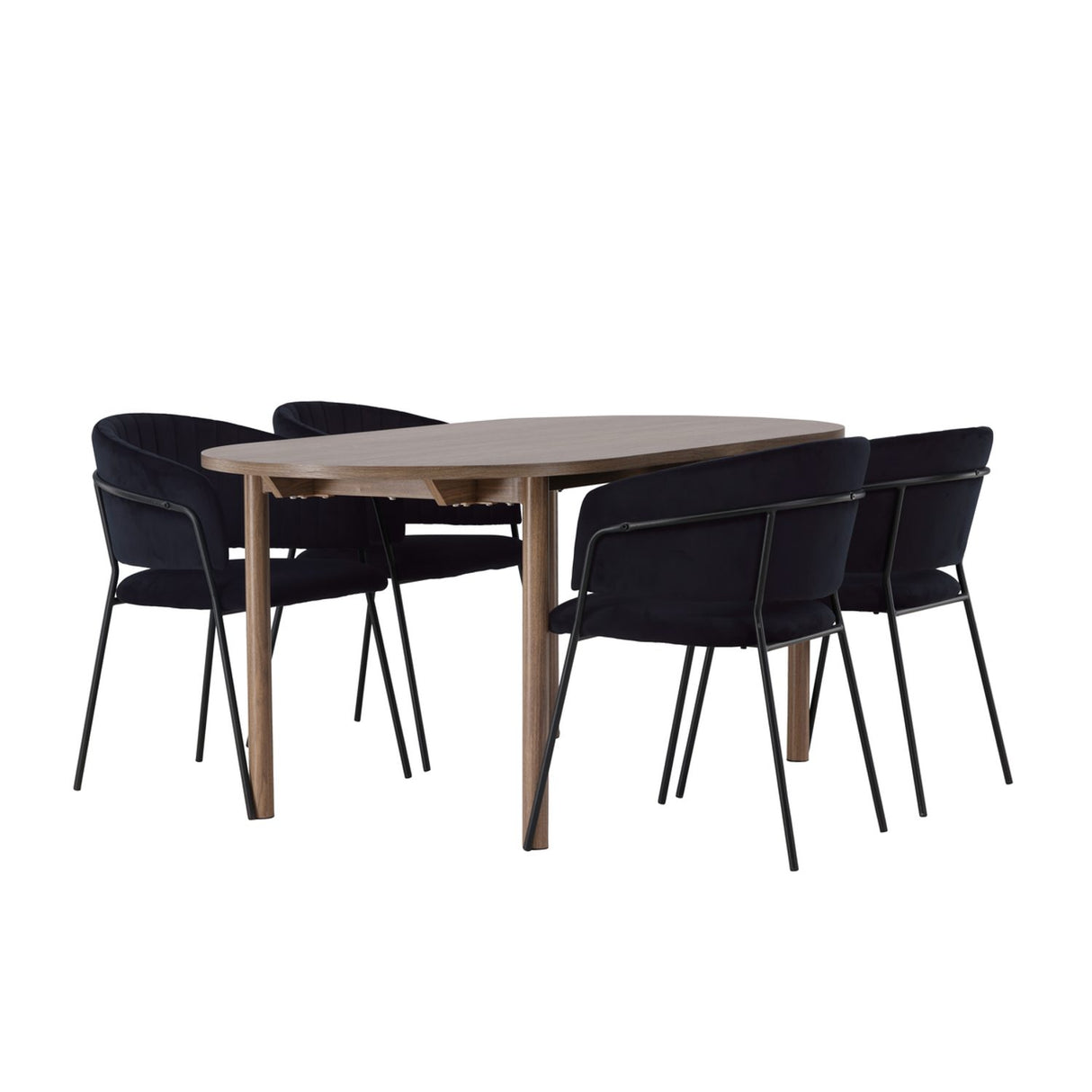Andy, Selma Oval matgrupp Svart, Natur, 180 x 90