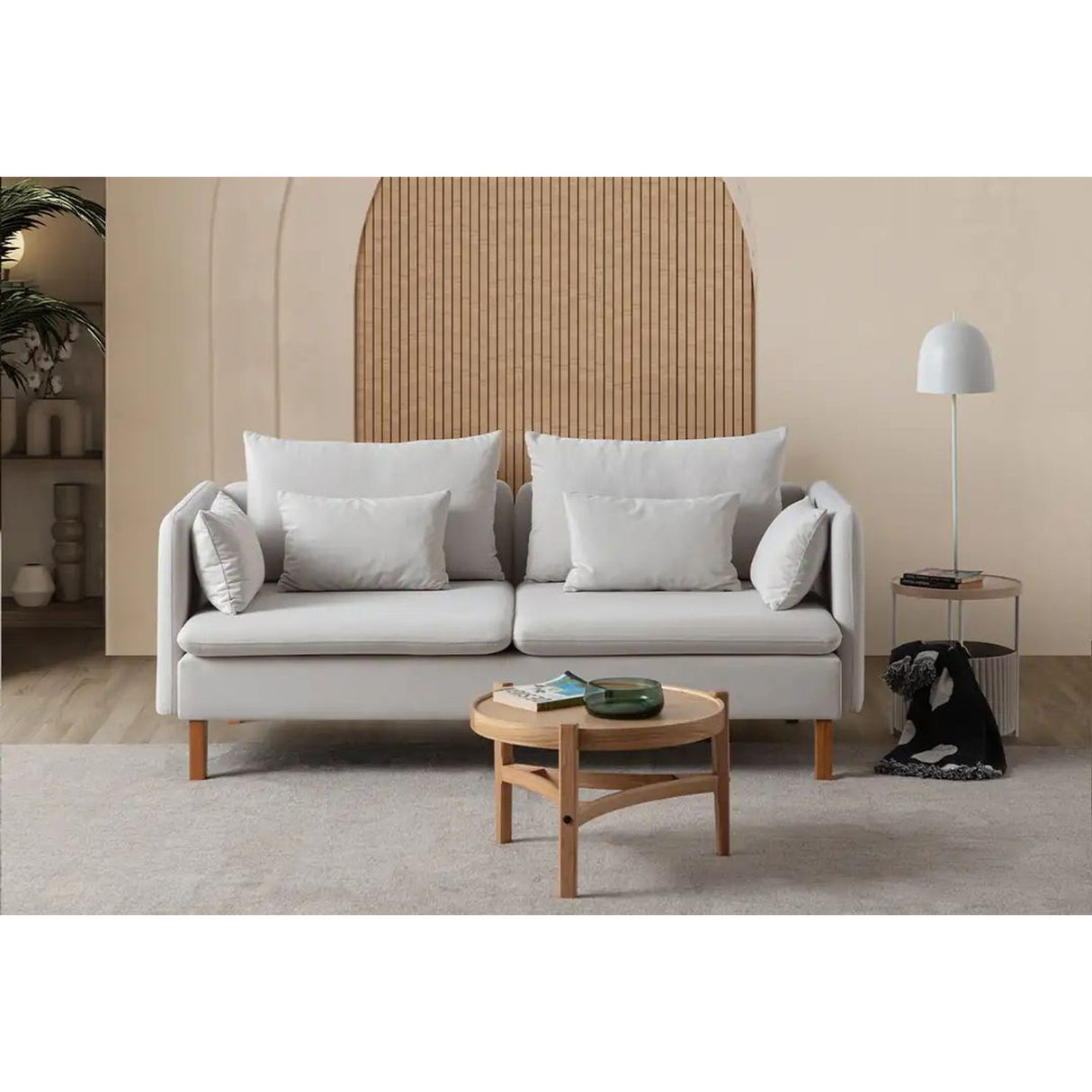 Oslo (195 x 75 x 100 cm) 3-sitssoffa Creme