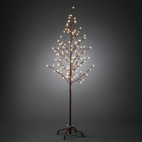 Träd 150 cm Cherry LED Brun Ljusdekoration Ute