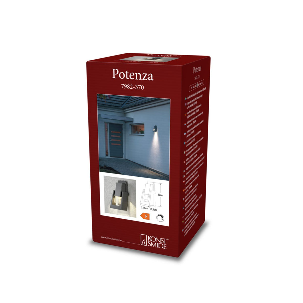Potenza HP-LED 4W Vägglampa Ute Antracit