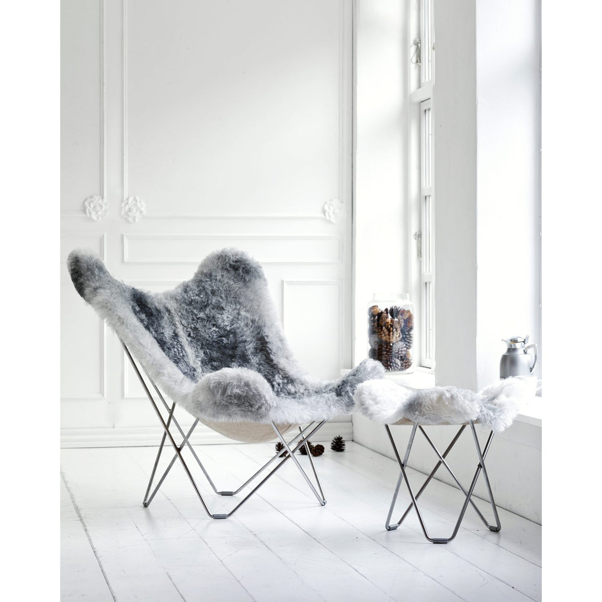 Iceland Mariposa Fåtölj Krom, Shorn Grey