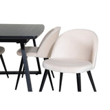 Inca, Velvet Rektangulär matgrupp Beige,Svart, Svart, 160 x 85
