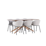 Piazza, Evelina Rektangulär matgrupp Svart,Grå, Mocka, 180 x 90