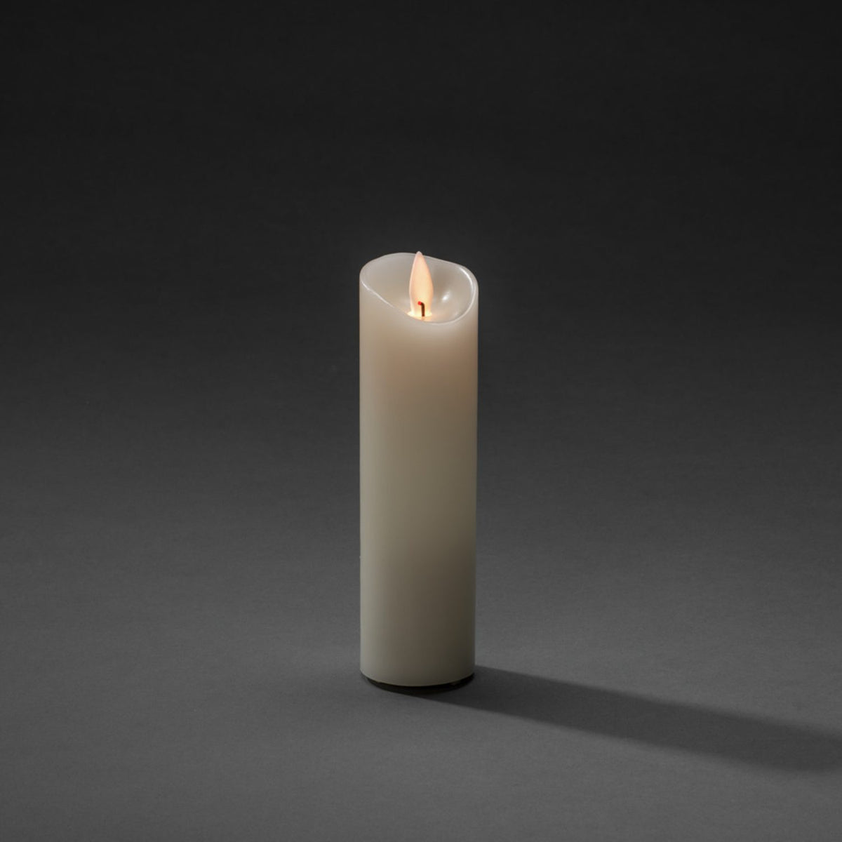 Vaxljus gräddvit, varmvit LED Timer 4/8h 2xAA Dekorationsljus El 5x17,8 cm