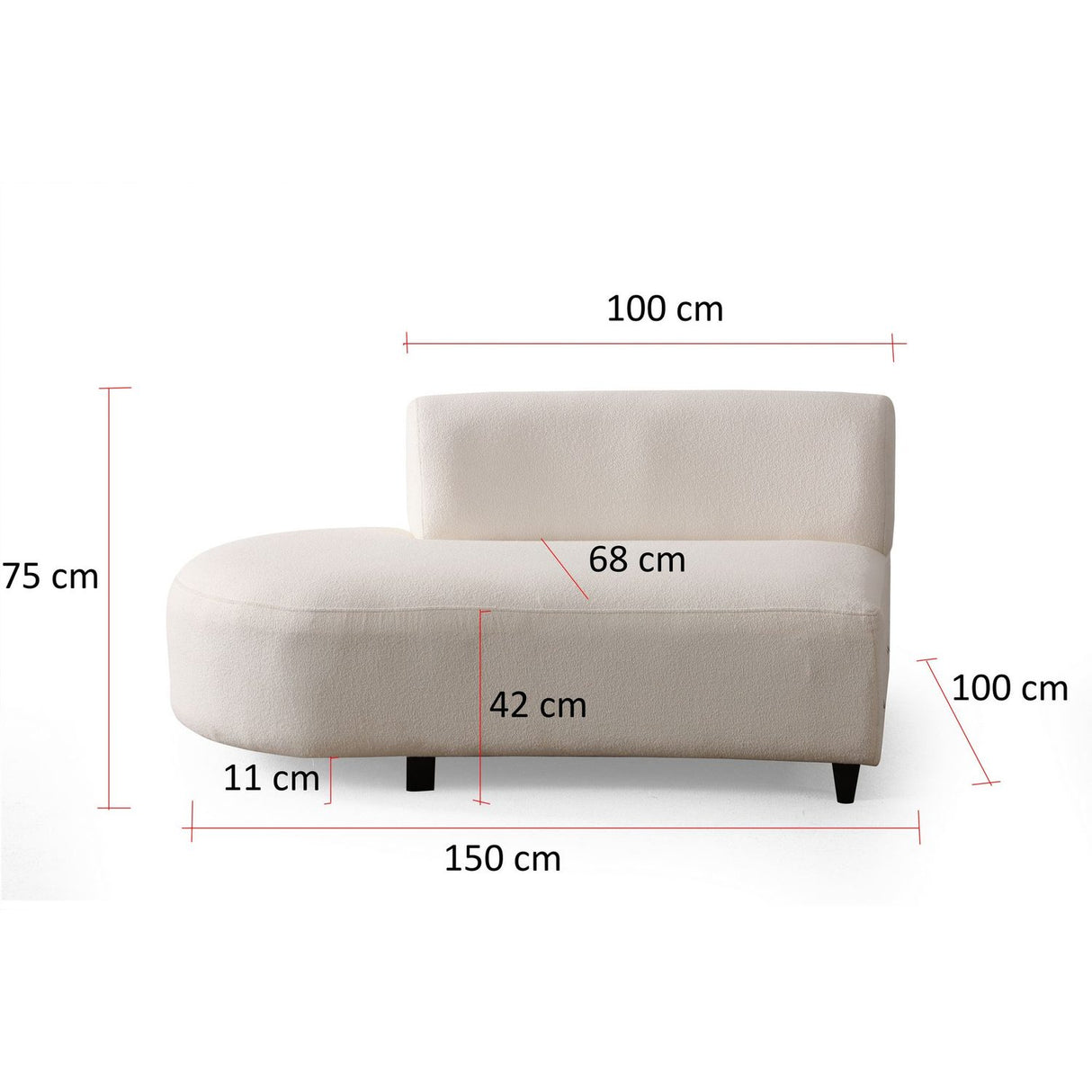 Pinto Divansoffa Cream 390 x 70 x 100 cm