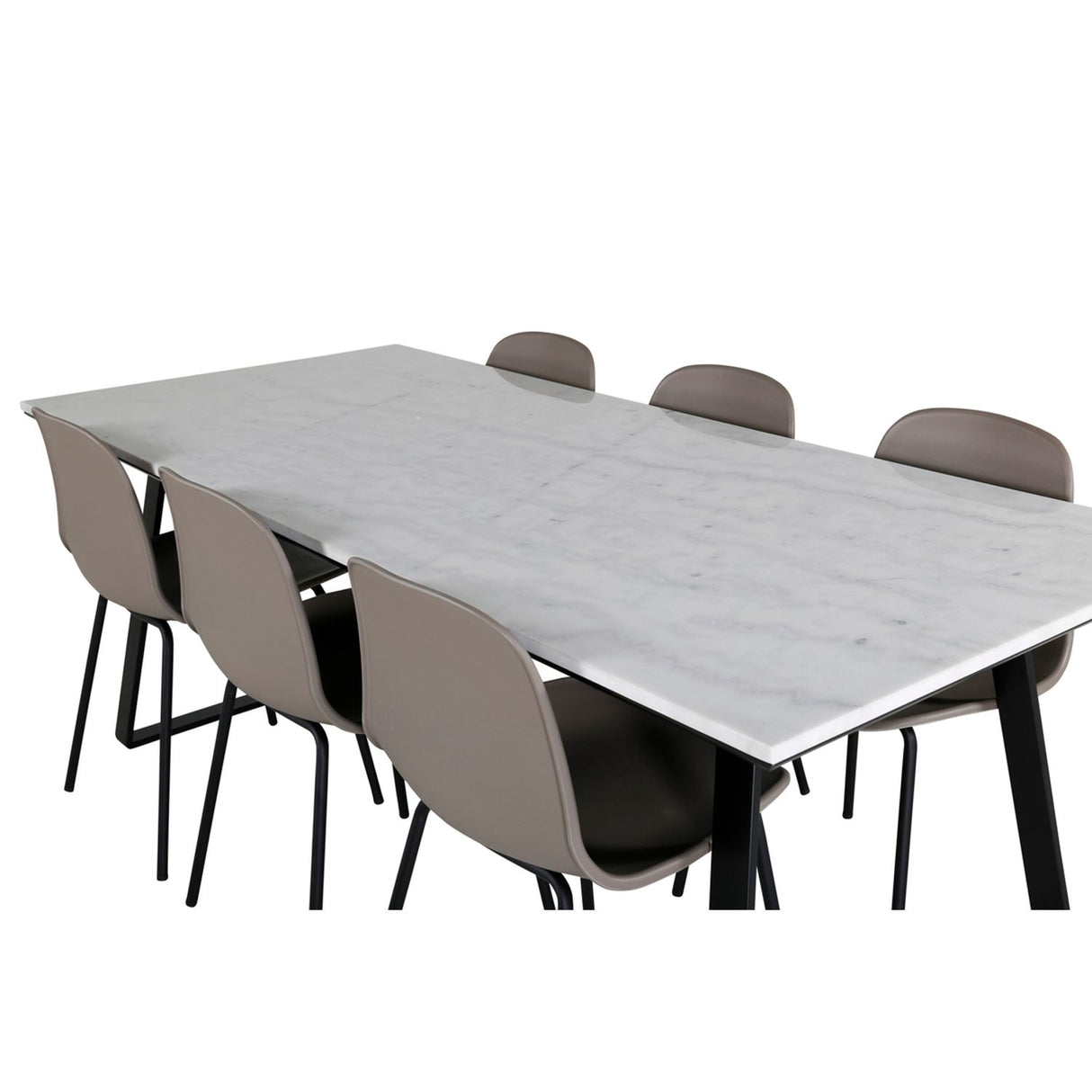 Estelle, Arctic Rektangulär matgrupp Beige