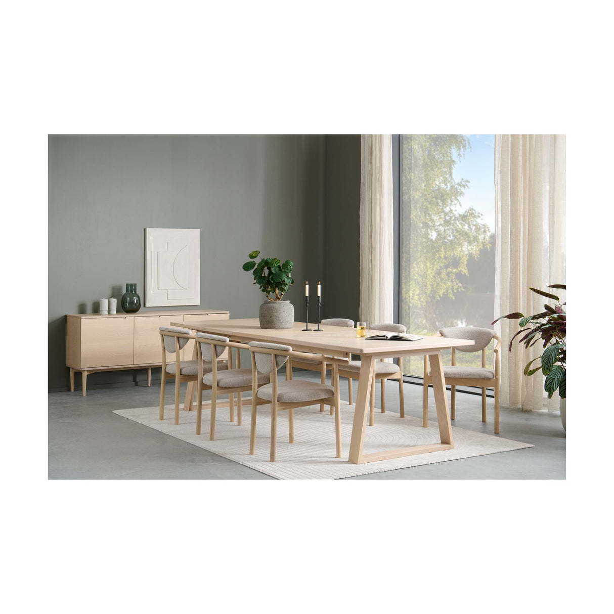 Stord 220x100 cm Vitpigmenterad Ek Matbord