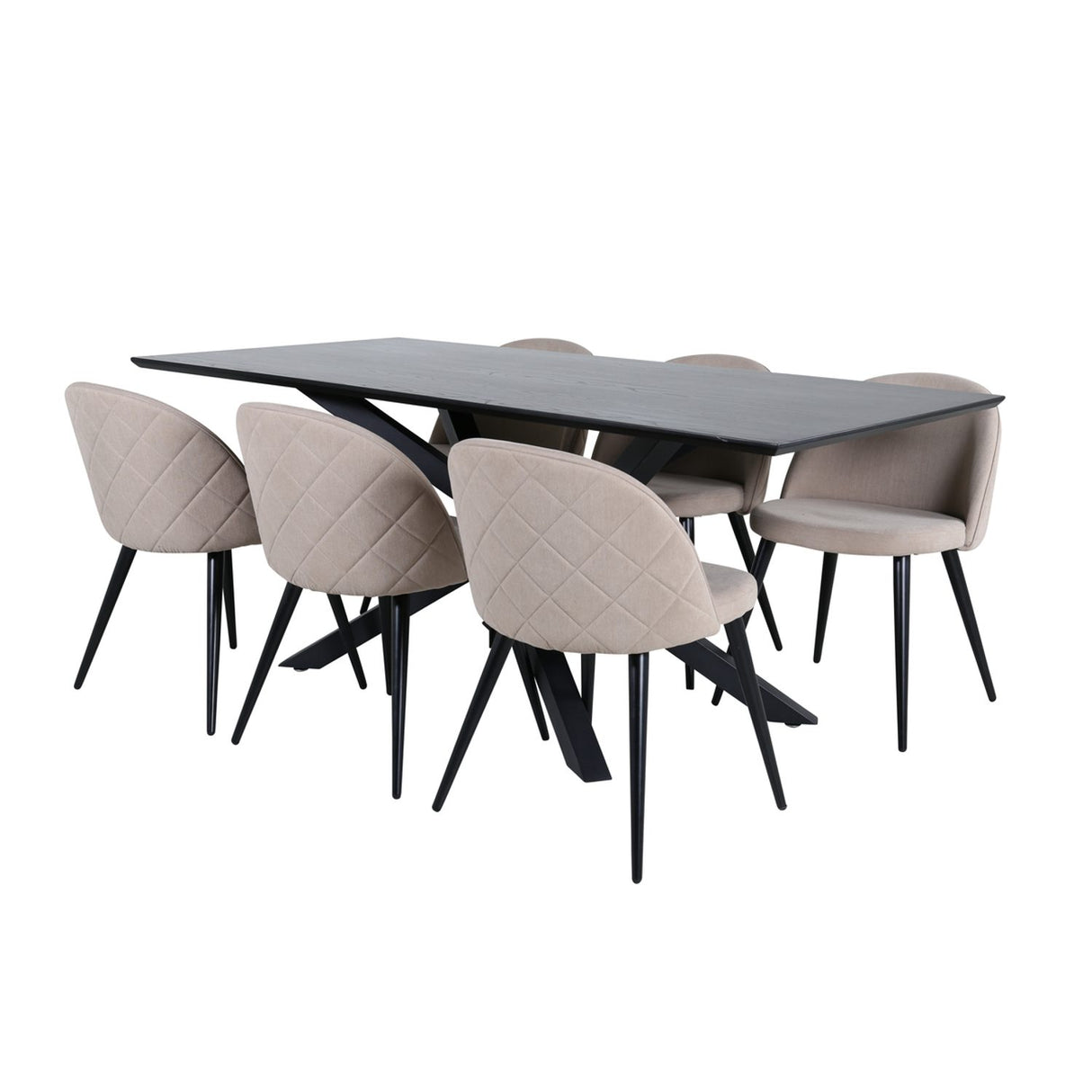Piazza, Velvet Rektangulär matgrupp Svart