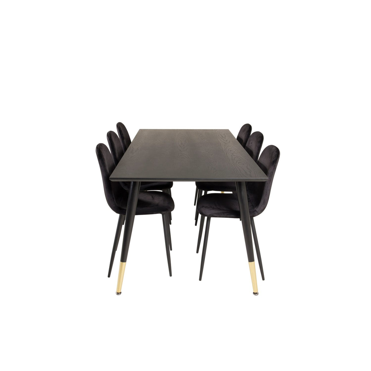 Dipp, Polar Rektangulär matgrupp Svart, Svart, Guld, 180 x 90