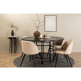 Copenhagen, Velvet Rund matgrupp Beige,Svart, Svart, ⌀140