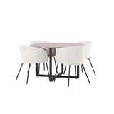 Durango, Berit Rund matgrupp Beige, Svart, Svart, valnöt, ⌀120