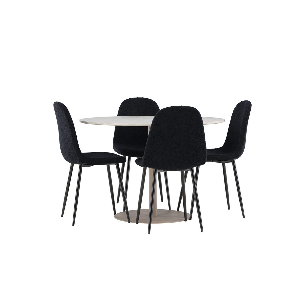 Lycke, Polar Rund matgrupp Svart, Beige, ⌀110