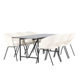 Astrid, Day Rektangulär matgrupp Svart,Brutet vitt, Svart, 200 x 90