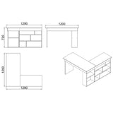 Paramaribo Five (129 x 72 x 120 cm) Skrivbord Atlantisk furu vit