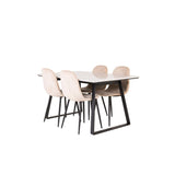 Estelle, Polar Rektangulär matgrupp Beige,svart, Svart,Vitt, 140 x 90