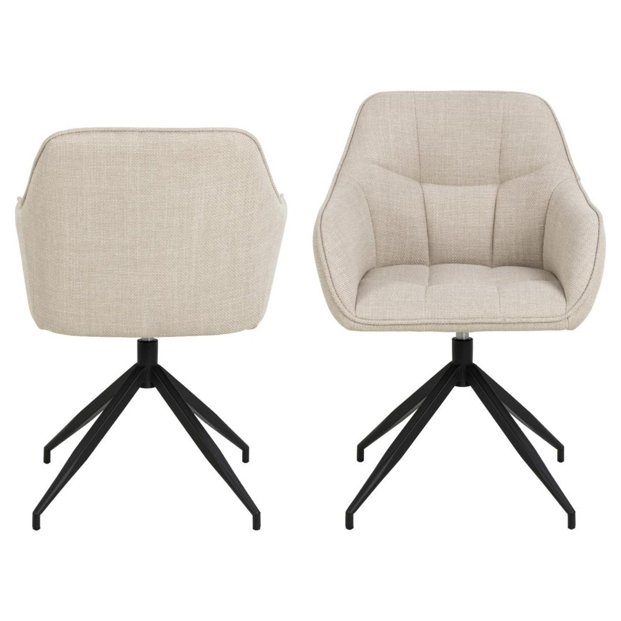 Laval Matstol med Armstöd Snurrfunktion Basel tyg Beige
