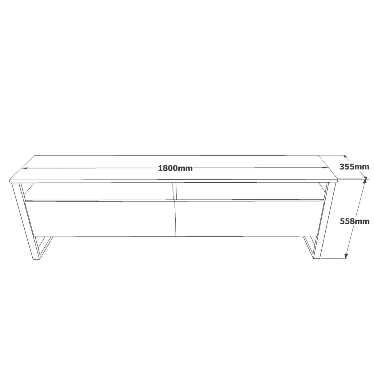 Uppsala TV (180 x 56 x 35,5 cm) Atlantisk furu TV-enhet