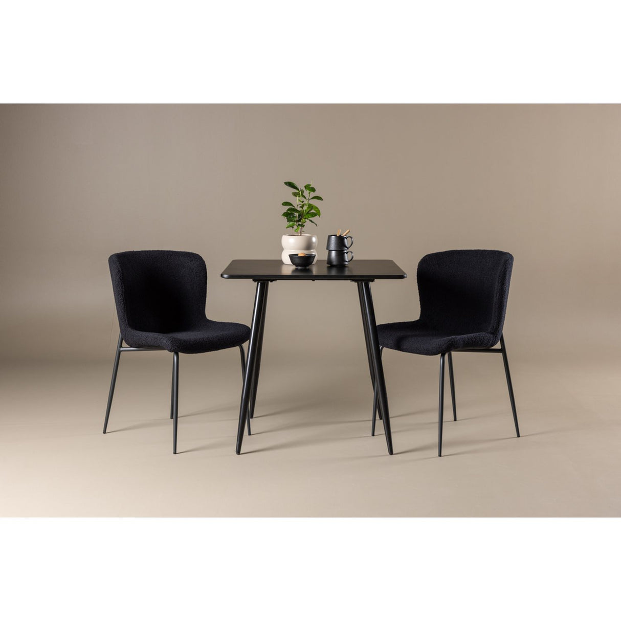 Polar, Modesto Rektangulär matgrupp Svart, Svart, 75 x 75