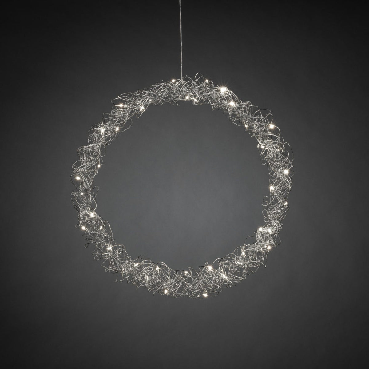 45 cm 40 varmvita LED Julkrans med Belysning Silver