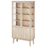 Broholm Vitrinskåp Glassidor & Trädörrar 100x197 cm Vitoljad Ek
