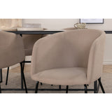 Leif, Berit Rektangulär matgrupp Beige, Svart, Svart, 200 x 90